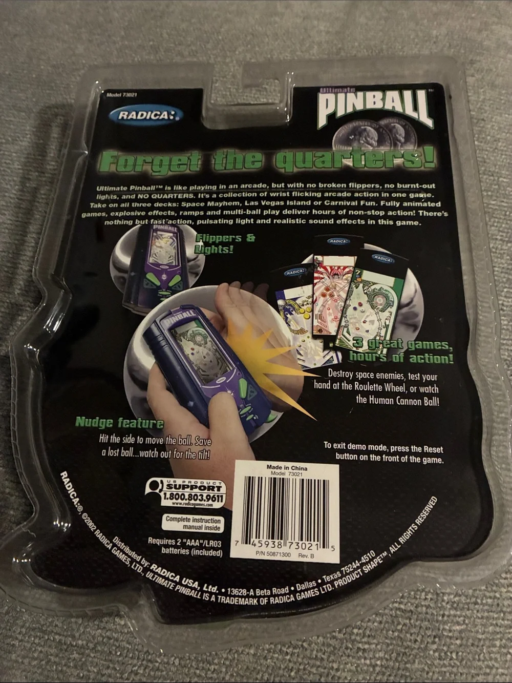 Vintage Radica Ultimate Pinball Handheld Game with 3 Great Games